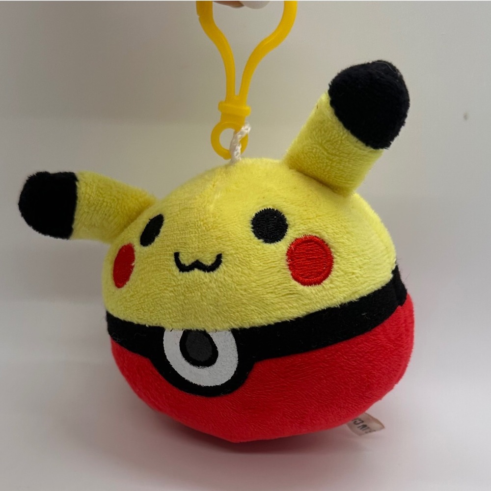 Pokemon Pikachu Plush Ball Clip On Keychain Cute Character Toy Stuffed Gamer - Picture 5 of 7